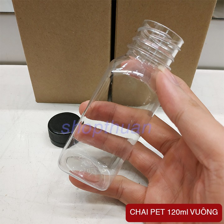 Chai Nhựa PET 100ml Vuông Nắp Đen | BigBuy360 - bigbuy360.vn