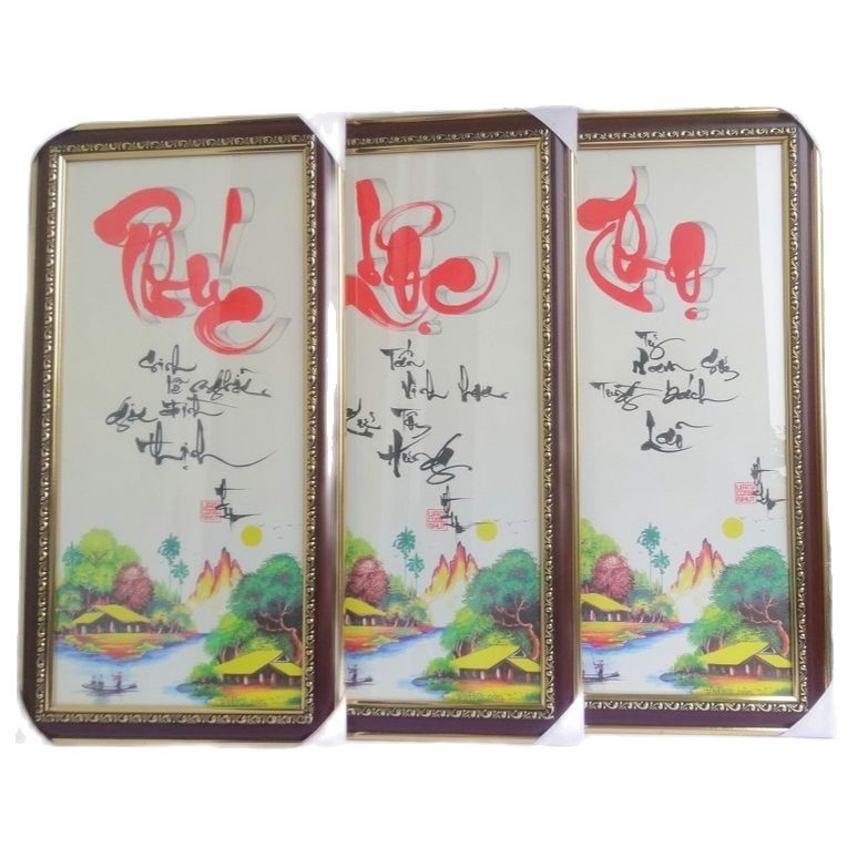 Bộ tranh thư pháp PHÚC LỘC THỌ. Quà tặng mừng thọ, mừng tân gia, khai trương, mừng sinh nhật.Quà tặng ông bà,cha mẹ