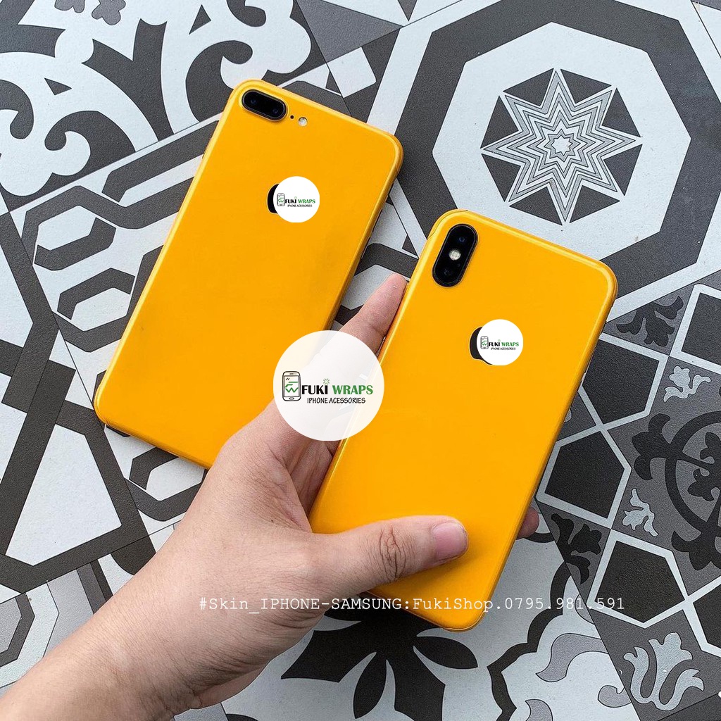 Tấm Dán Skin mặt sau Glossy Bumblebee Vàng Full Viền Dành cho 13prm , 12prm , 11prm , xsm , ip11 , ip12  - FukiShop