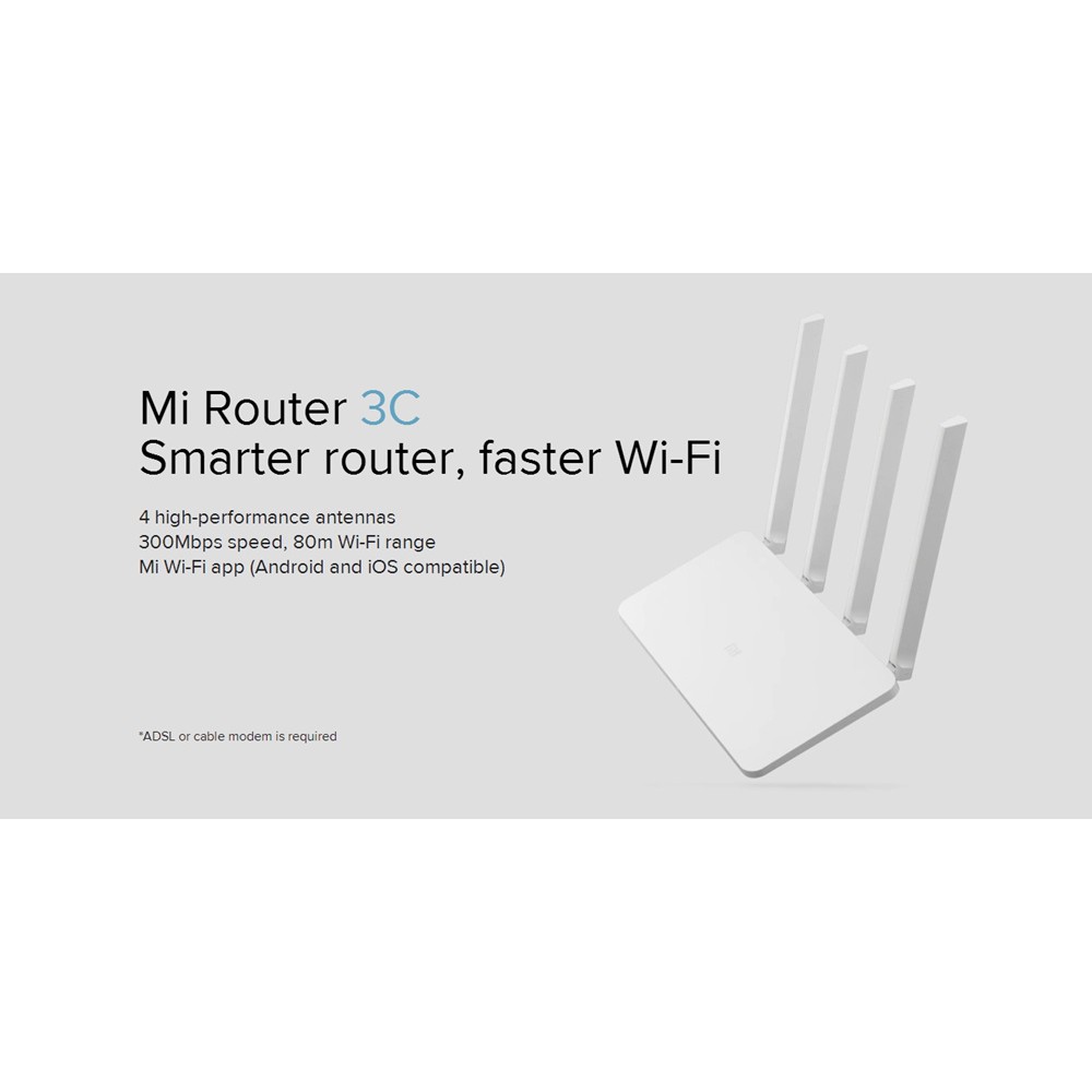 Bộ Phát WiFi Xiaomi Mi Router 3C 300Mbps (Hàng chính hãng bản quốc tế tiếng Anh)