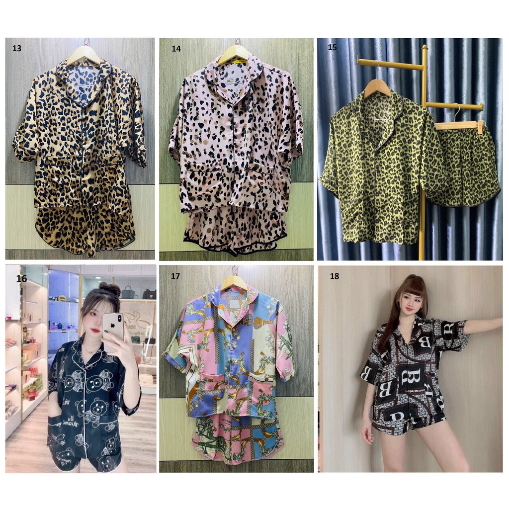 Đồ Bộ Lụa Mai Ngô - Quần Đùi Tay Cánh Dơi