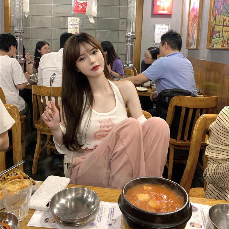 Áo hai dây Họa Tiết Gia Vị Mùa Hè Cho Nữ