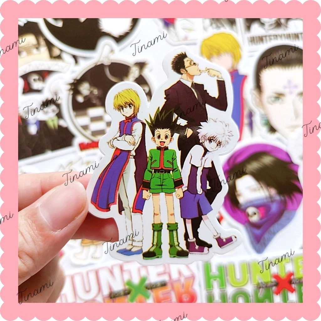 Bộ 50 Sticker Anime Hunter x Hunter Thợ săn Hình dán chống nước bền màu dùng trang trí decor Tinami HUNTER004004