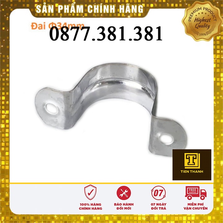 Đai ôm ống inox, cùm omega, cùm treo ống nước 1 bộ đã ráp