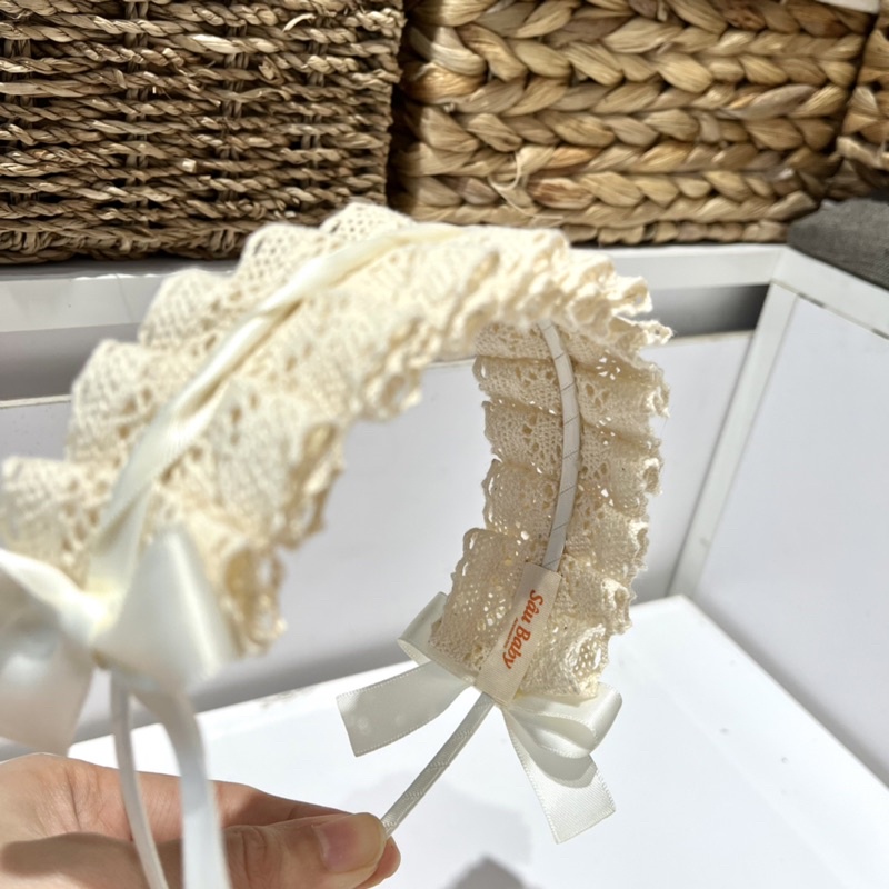 Bờm ren xếp ly handmade công chúa cho bé