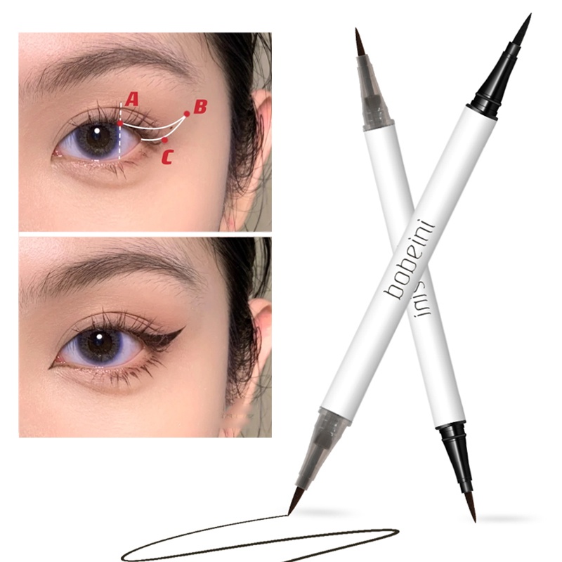 Bút Kẻ Mắt 2 Trong 1 Nhanh Khô Chống Thấm Nước Lâu Trôi