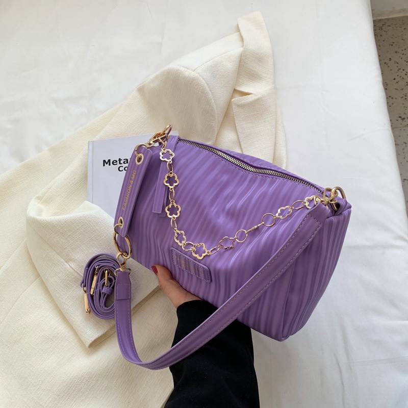 Túi da đeo vai IELGY mềm mại hình trụ phối dây xích thời trang cho nữ