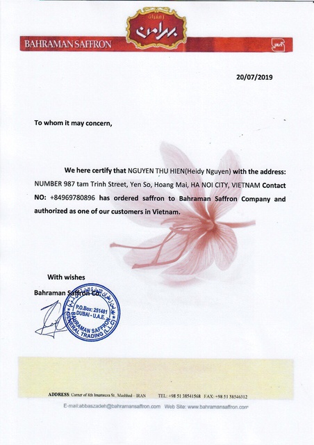 Nhuỵ hoa nghệ tây/ Saffron Bahraman hộp mika 1g fullbox (có giấy tờ) | BigBuy360 - bigbuy360.vn