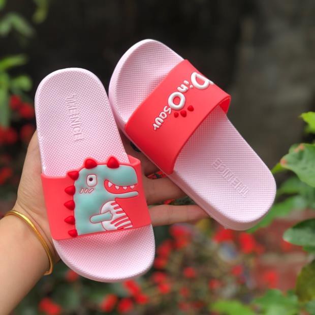 Dép trẻ em quai ngang khủng long  [ẢNH THẬT SHOP CHỤP 100%] , siêu mềm, chống trơn trượt cho bé trai, bé gái