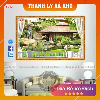 Tranh dán tường Cửa sổ Phong Cảnh - SL12-Tranh 3d sơn thủy- Song Long Decor