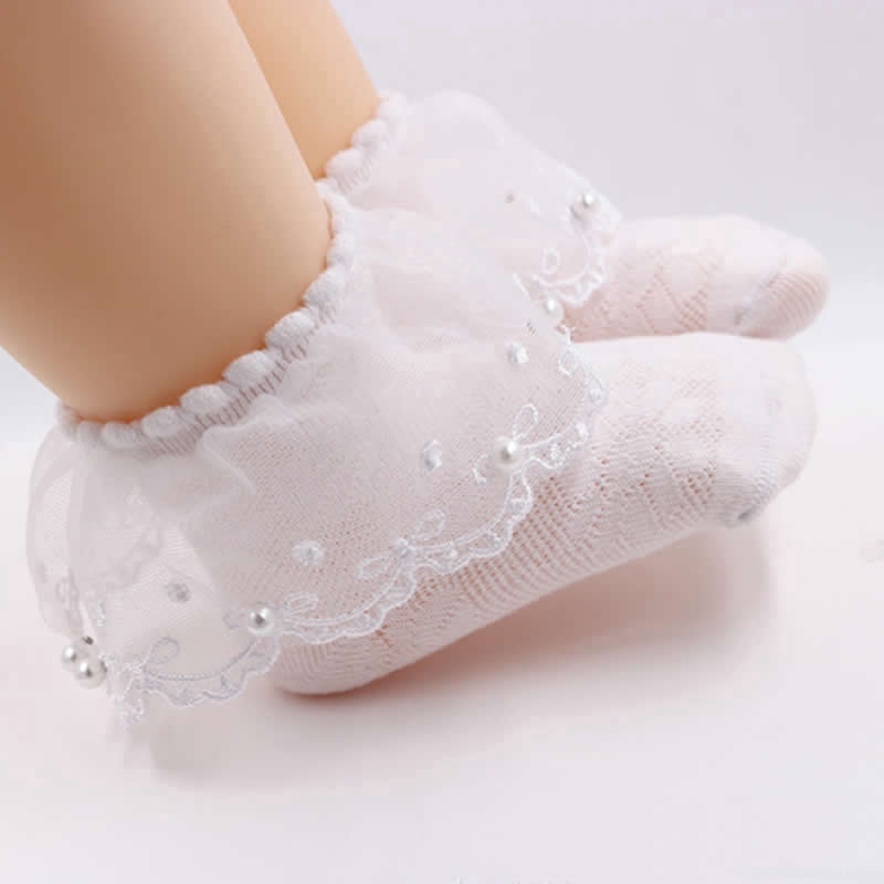 Vớ Ren Công Chúa Mùa Hè Đính Ngọc Trai Cho Bé Gái