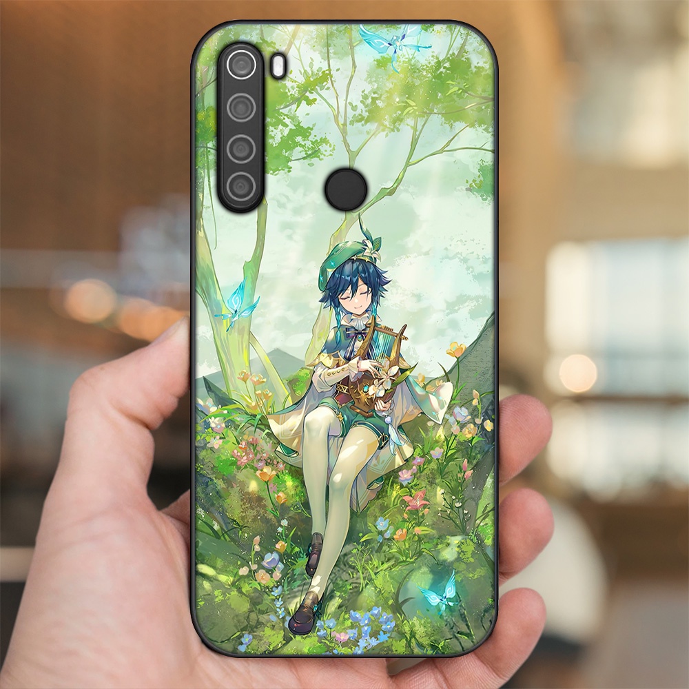 Ốp lưng Xiaomi Redmi Note 8 viền đen in hình Venti Genshin Impact