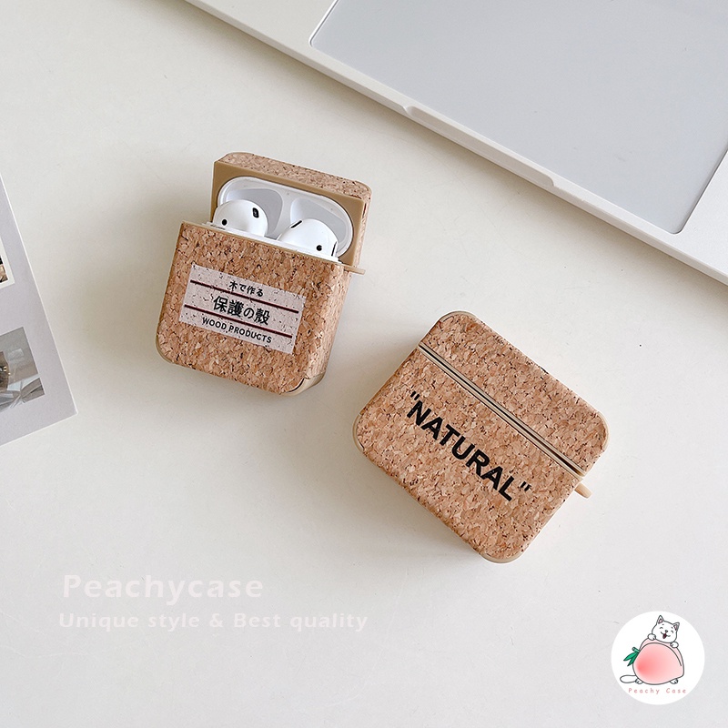 Vỏ Bảo Vệ Hộp Sạc Tai Nghe Airpods 1 2 Pro Air Pod 3 Bluetooth Không Dây Chống Thất Lạc In Chữ Bằng Gỗ Tự Nhiên Ốp