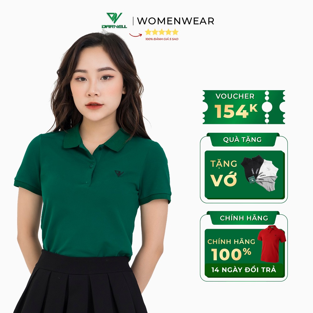 Áo thun polo nữ DARNELL, áo thun có cổ ngắn tay chất cotton thông thoáng bền đẹp DN2800