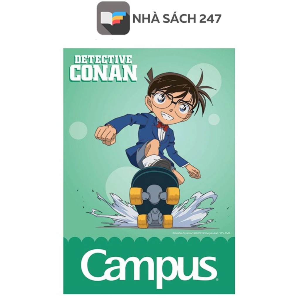 Vở 4 ô ly 80 trang Campus Conan Skateboard dòng kẻ  in chính xác, rõ nét trên trang giấy, giúp việc học tập dễ dàng