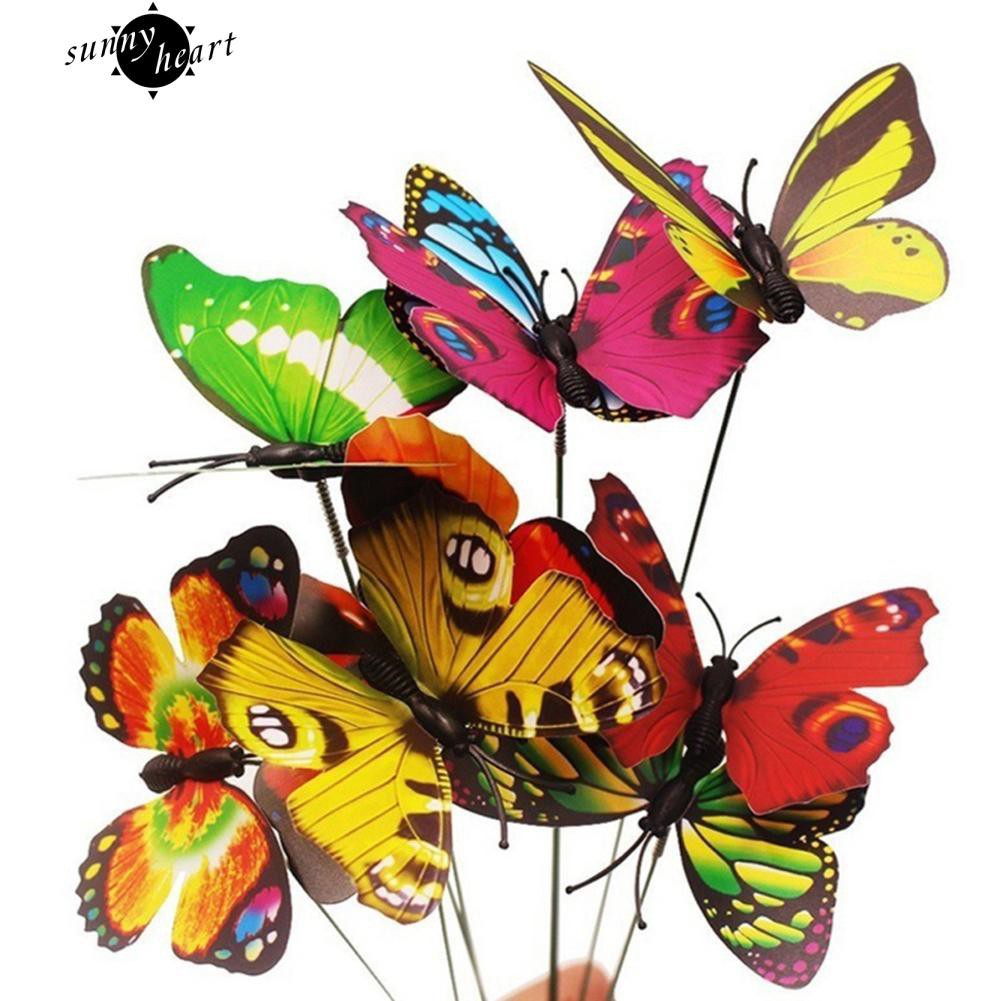Bộ 15 bông bươm bướm giả trang trí khu vườn