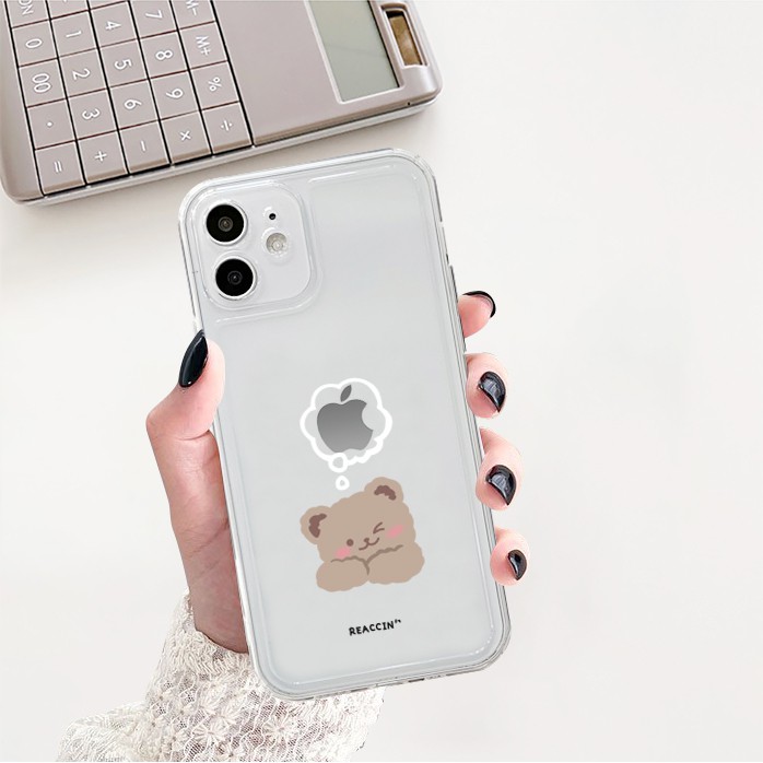 Ốp lưng iphone trong cạnh vuông BVC gấu ôm táo 6plus/6/6splus/7/7plus/8/8plus/x/xs/11/12/pro/max/plus/promax-Awifi B4-11 | BigBuy360 - bigbuy360.vn