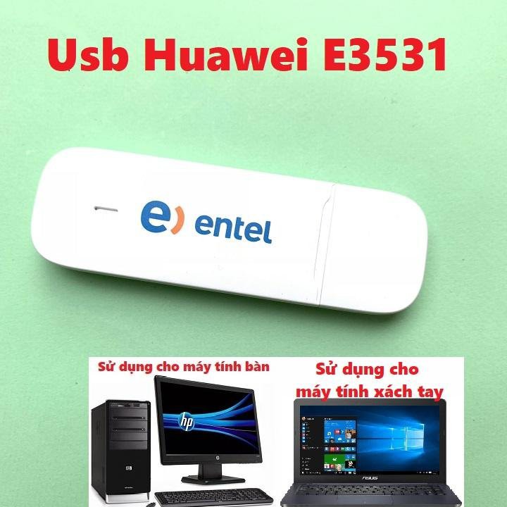 Dcom 3G Huawei Phiên bản E3531 thông minh đa năng chuyên dụng chạy đa mạng cắm trực tiếp máy tính laptop | BigBuy360 - bigbuy360.vn