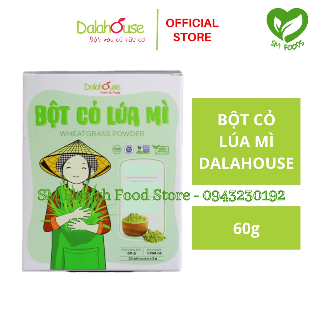 Bột Cỏ Lúa Mì Sấy Lạnh Dalahouse 60g (20 gói * 3g)