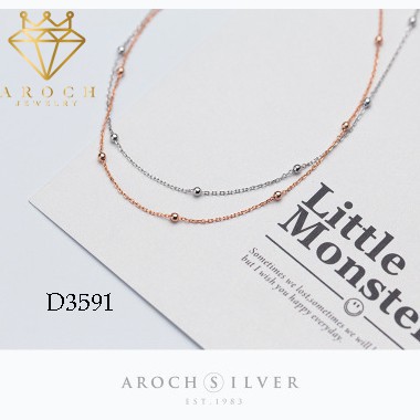 Dây chuyền bạc Ý s925 Choker bi đốt D3591 - AROCH Jewelry