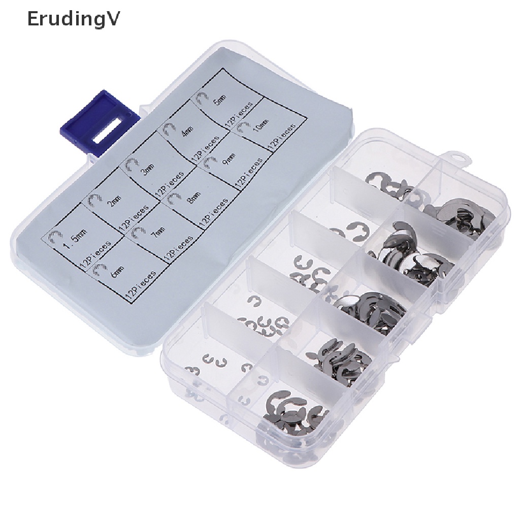 400-teiliges E-Clip Sicherungsring Set Aus Edelstahl - 13 Größen Von 1,5-15 Mm