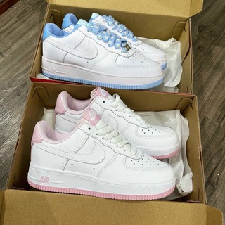 Giày thể thao nữ AF1, giày AIR FORCE 1 đế hồng xanh thời trang full size nữ