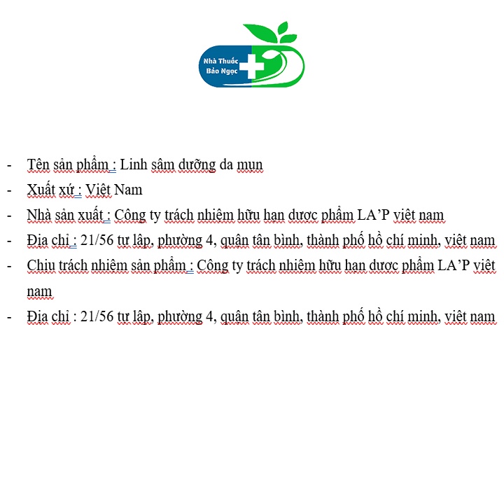 Serum bôi mụn 24h linh sâm dưỡng da mụn,kem bôi mụn