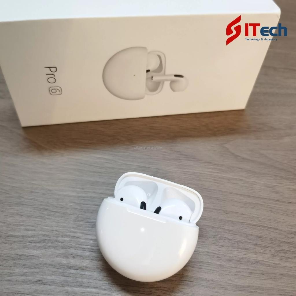 Tai nghe pro 6 bản quốc tế màu trắng âm thanh HIFI đầy đủ chức năng bảo hành 3 tháng