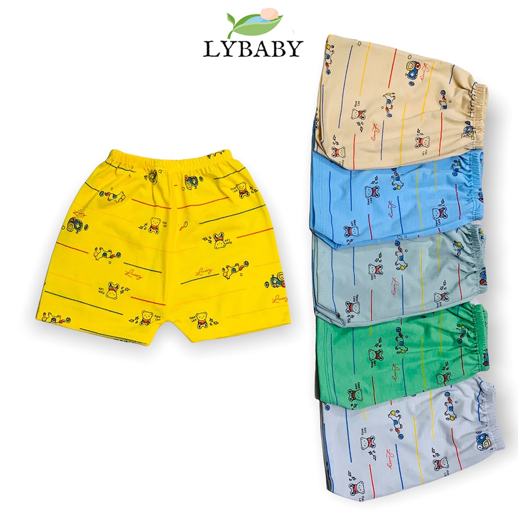 Quần đùi cho bé trai bé gái LYBABY quần cộc chất cotton Họa Tiết mềm mịn QC08
