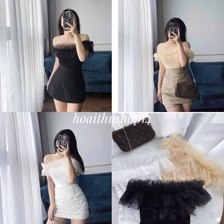 Áo trễ vai bèo ren body tiểu thư