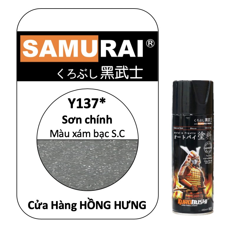 Sơn chính SAMURAI Màu xám bạc S.C 400ml Y137*