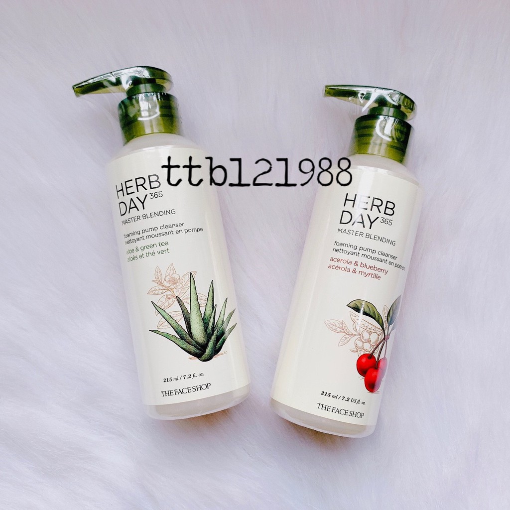 [Best Seller] Sữa rửa mặt Herb Day 365 Cleansing Foam + Sữa Tẩy Trang The Face Shop 170ml