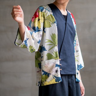 Áo kimono MONO chéo cổ dài tay