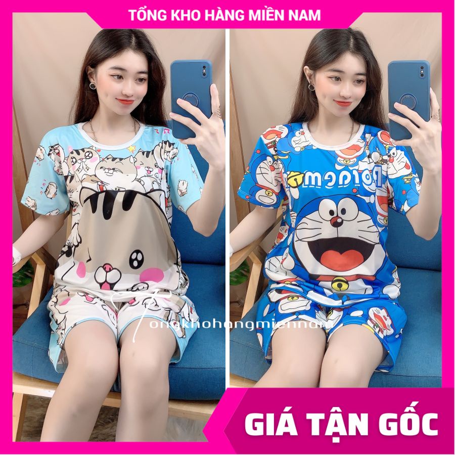 Đồ bộ 70kg cho nam nữ mặc nhà chất thun mềm mịn mát in hình bò sữa doremon pokemon con cọp dễ thương DBRBD XL