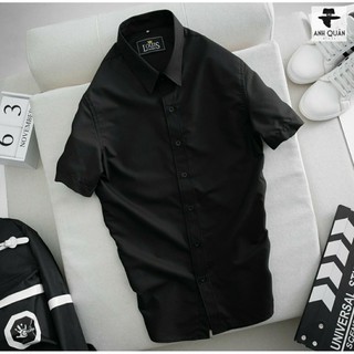 Áo sơ mi tay ngắn nam nữ form rộng, Ao so mi dáng unisex Hàn Quốc, chất vải lụa dãn