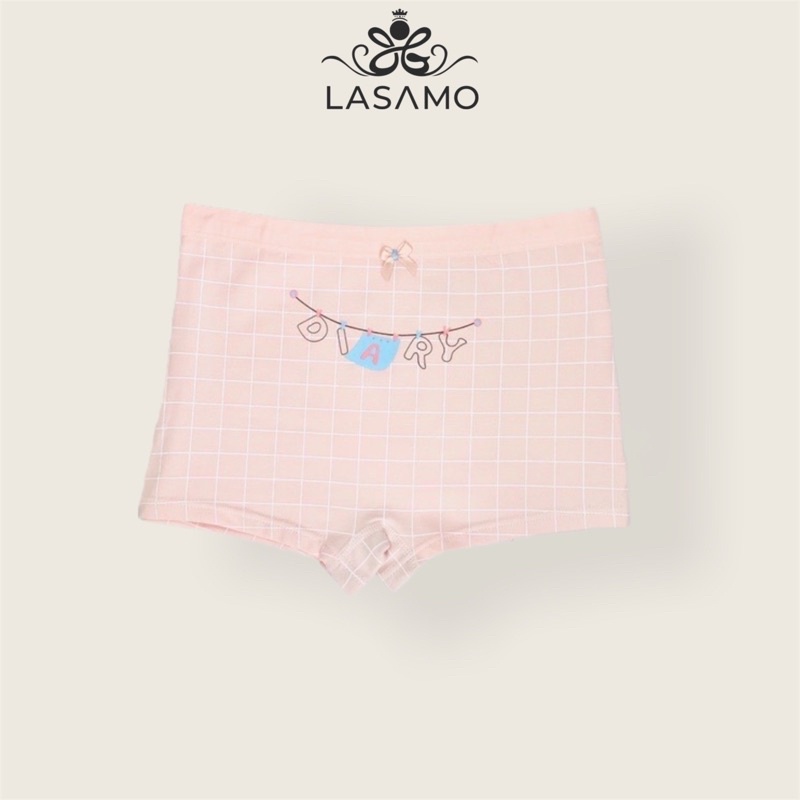 Set 2 chiếc quần chip bé gái, quần lót cho bé gái cotton cao cấp họa tiết Em bé dễ thương hãng LASAMO mã QLB007