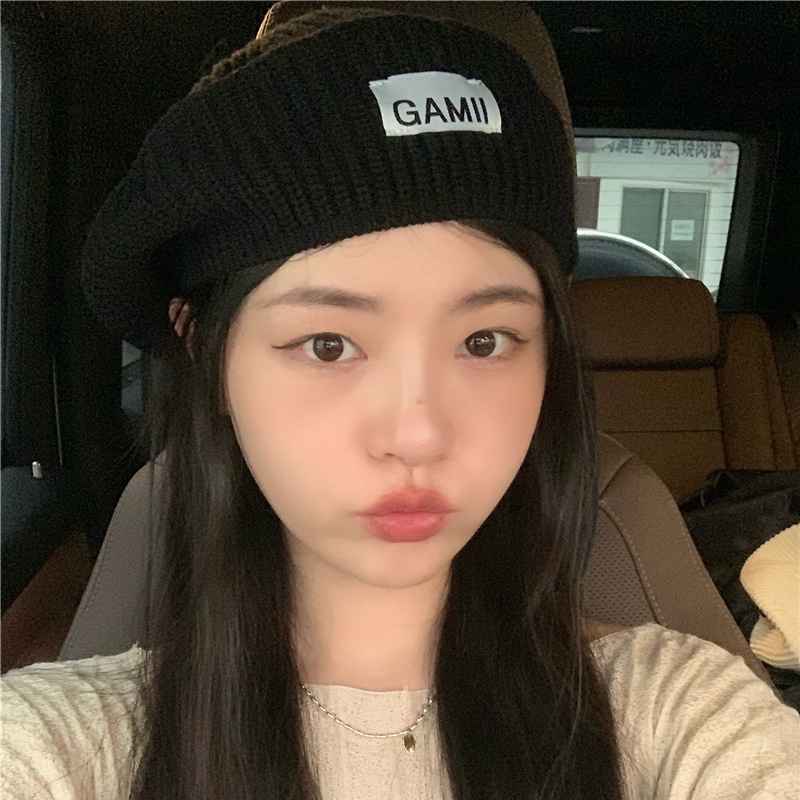 Mũ Beret Dệt Kim Màu Trơn Giữ Ấm Mùa Thu Đông Thời Trang Vintage Đường Phố Cho Nữ