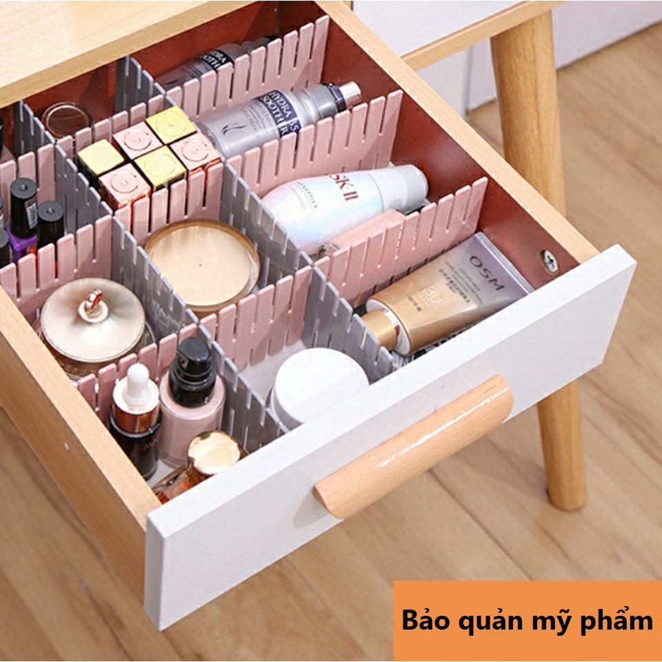 Combo 4 thanh chia ngăn tủ quần áo, thanh chia ngăn kéo bàn gọn gàng, tiện lợi