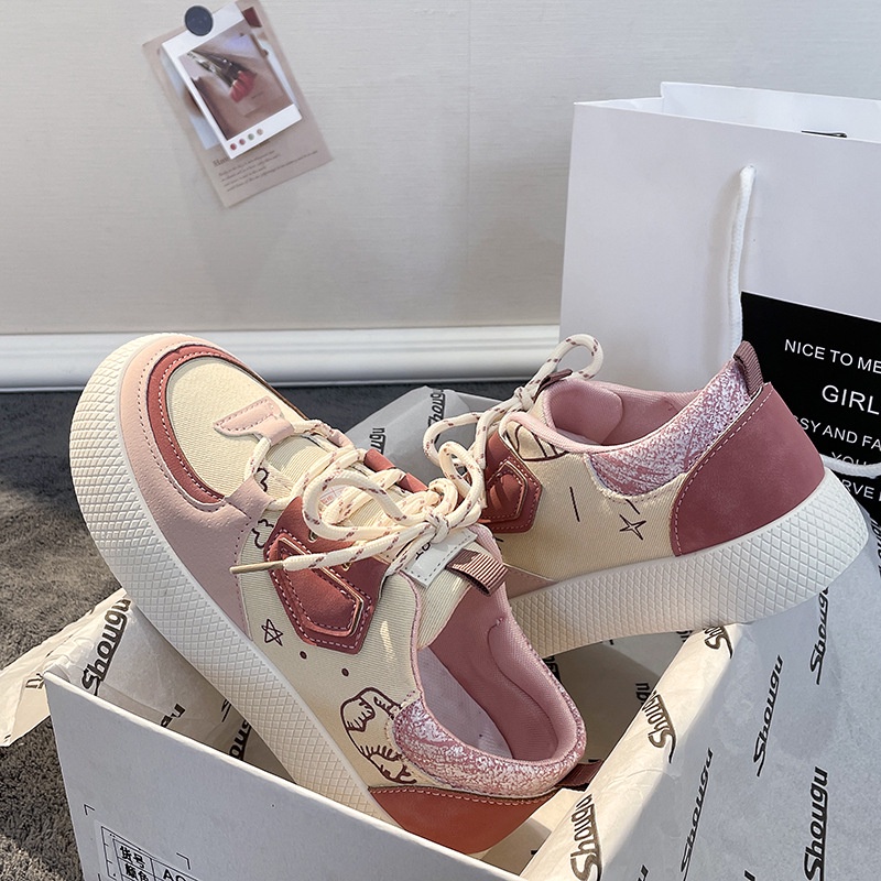 Ielgy Giày Thể Thao Đế Dày Mũi To Phong Cách Nhật Bản Cho Nữ