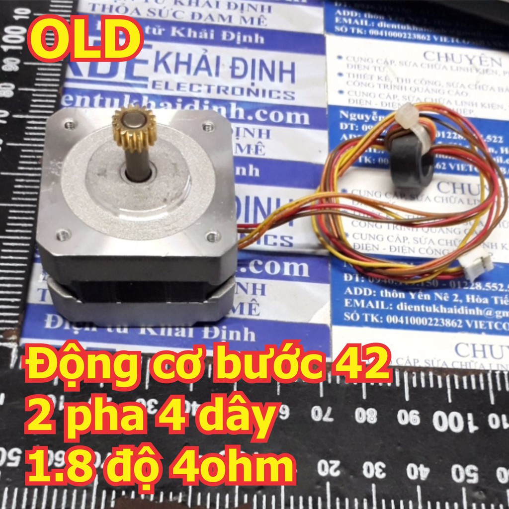 Động cơ bước 42 2 pha 4 dây 1.8 độ 4 OHM trục 5mm + bánh răng S165A kde5483