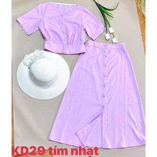 Sét áo croptop và chân váy A KD29