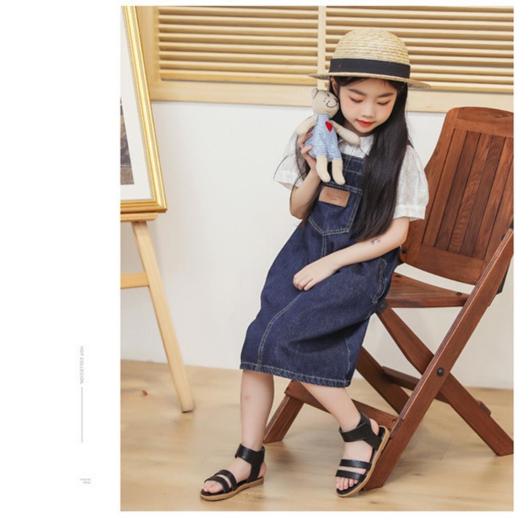 Sandal bé gái - Dép quai hậu quai ngang cho bé gái chất da siêu mềm hàng quảng châu cao cấp