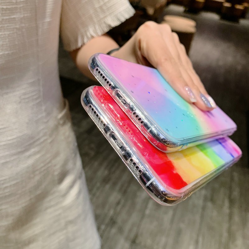 Ốp lưng Redmi Note 9 9S 9T 9A 9C 8 8A 7 Pro Xiaomi MI POCO M3 Colorful Rainbow After Rain Soft TPU Case