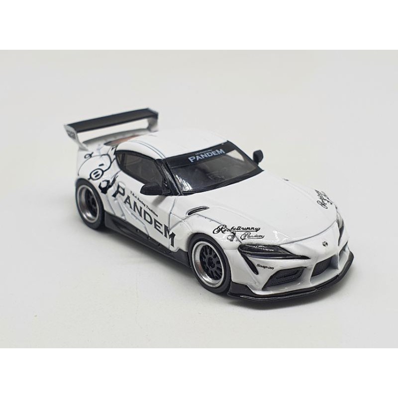 Xe Mô Hình Pandem Toyota GR Supra V1.0 White LHD 1:64 Mini GT (Trắng)