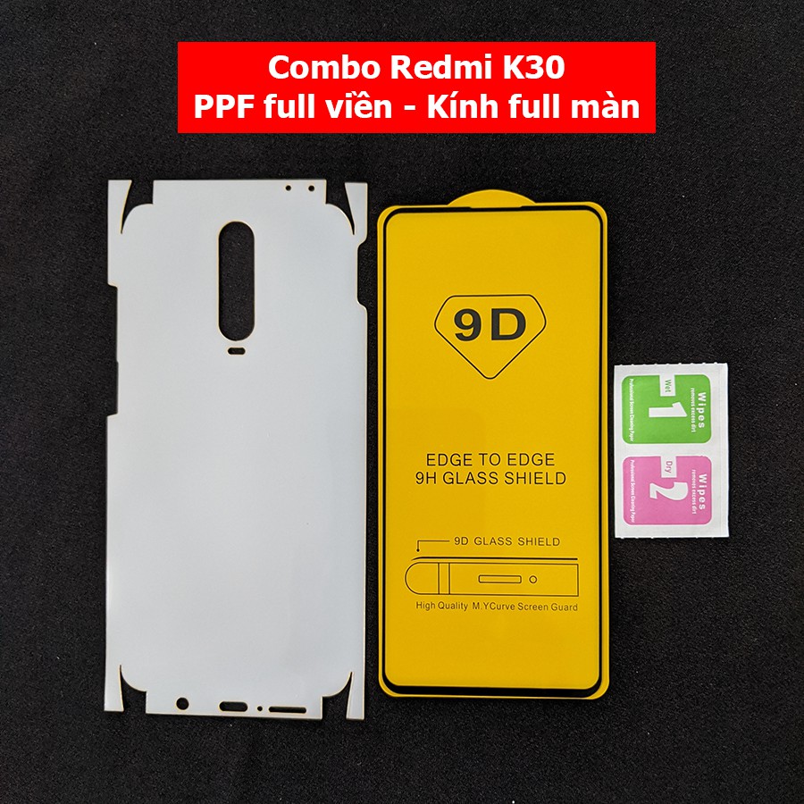 Bộ dán PPF full viền kính cường lực full màn Redmi K30