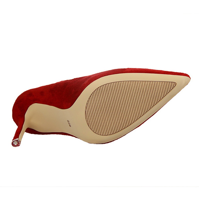 Giày cao gót nhọn Bigtree 516-1 bằng da lộn mũi nhọn phong cách cổ điển 9 cm cá tính gợi cảm chuyên nghiệp cho nữ