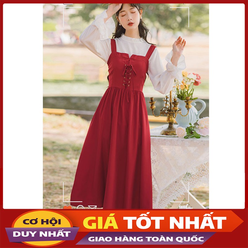 Váy Yếm Lụa Quảng Châu Đan Dây Ngực Siêu Xinh M655-Violet