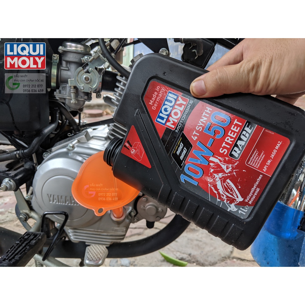 Dầu nhớt Liqui Moly 4T 10W-50 Street Race tổng hợp toàn phần cho xe côn tay và phân khối lớn
