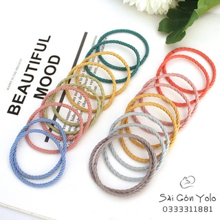 Dây cột tóc nhiều màu siêu co giãn dùng được nhiều lần
