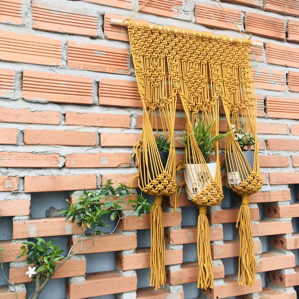 Dây treo chậu cây Macrame - 3 chậu